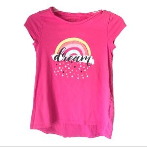 Girls pink rainbow “Dream” graphic tee